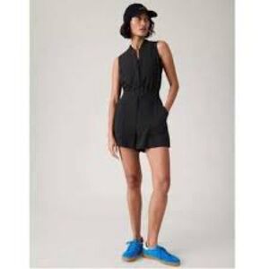 Women’s Athleta Brooklyn Romper Utility Black Sleeveless New NWT 14